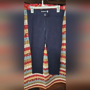 Betabrand Straight Leg Navy Yoga Dress Pants With Pockets Size Medium Petite